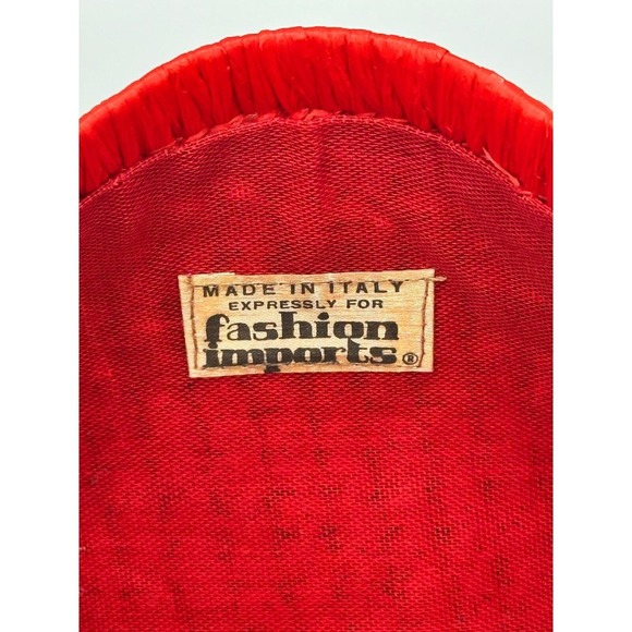 Fashion Imports Red Straw Clutch Made in Italy - Picture 6 of 7